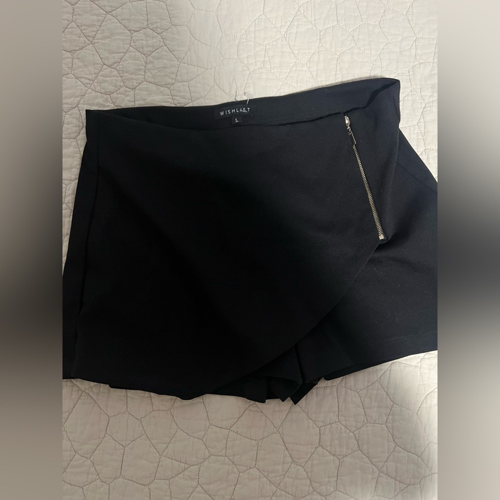 Black Skort with Zipper Detail